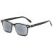 Lanomi reading glasses Blue light filter with sun protection Tinted aid visual aid women men sun reading glasses rectangular sunglasses with visual thickness black transparent frame gray lens 2.0 x