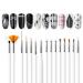 Peutpy 20-Part Nail Art Brush Set - 15 Brushes & 5 Detail Tools for Acrylic UV Gel Manicure - International Shipping Available - Buy Online on GoSupps.com