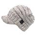 C.C Trendy Warm Oversized Chunky Soft Oversized Ribbed Slouchy Knit Hat with Visor Brim Oatmeal