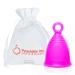 Ring Menstrual Cup with Loop Pull Tab Handle - Silicone Reusable for 10 Years - Medium Size Medium Firm Peachcup