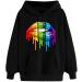 Bigfanshu Women's Hoodies Rainbow Mouth Hooded Pullovers New Girls Casual Sweatshirt Autumn Print Basic Hoodie - Buy Online on GoSupps.com