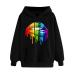 Bigfanshu Women's Hoodies Rainbow Mouth Hooded Pullovers New Girls Casual Sweatshirt Autumn Print Basic Hoodie