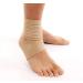 VIEEL 1 Pair Ankle Brace - Elastic Breathable Wrap Compression Knee Elbow Wrist Ankle Hand Support Wrap Sports Bandage Strap with Loop Fastening Strap (Beige)