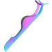 Sibba Eyelash Tweezer Applicator - 1 PC Stainless Steel Curved Fish Tail Tool for Eyelash Extensions Separation & Styling | Rainbow Color - Buy Online on GoSupps.com