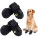 HuaTek Dog Boots Dog Shoes Waterproof Dog Boots Dog Outdoor Shoes for Medium to Large Dogs with Two Reflective Fastening Straps and Rugged Anti-Slip Sole (Black 4PCS). Size 7: (3.15"x2.76")(L*W) for 63-75 lbs Black