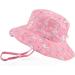 LACOFIA Toddler Baby Sun Hat | Unisex Kids Summer Bucket Hat | Wide Brim for Outdoor Swim Beach Pool | Adjustable 6-24 Months | B-Pink - Buy Online on GoSupps.com