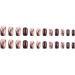 Press on Nails Short Square Fake Nails Wine red glittering pink line False Nails Gloss Reusable Press on Nails Designs Acrylic Nails Press on Artificial Nails Stick on Nails For Women Girls 24Pcs - Buy Online on GoSupps.com
