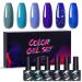 Nail Polish Gel 6Pcs/Set x8.5ml Soak Off Gel UV LED Semi Permanent Varnish for Nail Art 100Colors for Base Top Coat Gifts - (Color: STE15)