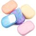 5 Pack Disposable Paper Soap Boxes - Mini Portable Soap Sheets in 5 Colors with Plastic Box - Great for Camping and Travel - Soap and Shampoo