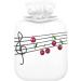 Naanle Music Note Cherry Hot Water Bottle - 2L Large Transparent Heat & Cold Therapy for Pain Relief | Ideal for Bed & Hand/Foot Comfort - Buy Online on GoSupps.com