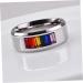 CHILDWEET 1pc Rainbow Flag Ring Couple Rings Trendy Gifts Trendy Rings Love Eternal Ring Knuckle Ring Titanium Steel Ring Colored Diamond Creative Gift Lesbian Pride Ring Gay Sign Bracelet 2.15x2.15cm As Shown - Buy Online on GoSupps.com