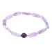 CALLARON Amethyst Bracelet Natural Beads Charm Stretch Bracelet Yoga Beads Bracelet Stretchy for Women Gemstone Beads Friendship Trendy Bracelets Balancing Wrist Chain Jewelry Miss Crystal 19X0.8CM Violet