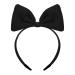 WLLHYF Bow Headbands Red Bowknot Hair Band Fashion Cute Hair Hoop Big Bowknot Headdress Perfect Hair Accessories for Women Girls Party Cosplay Christmas Valentine's Day Black