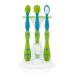 Nuby 4-Stage Oral Care Set with 1 Silicone Finger Massager, 2 Massaging Brushes, 1 Nylon Bristle Toddler Tooth Brush, Green/Aqua Green/Aqua 4 Piece Set