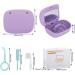 LdawyDE Retainer Case Denture Box with Mirror Dental Braces Boxs Fur Storage Immersion Cleaning Denture Hold Purple - Buy Online on GoSupps.com