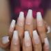 Glossy Ombre Pink Nude White French Ballerina Coffin False Nails - Reusable Gradient Natural Press-On Tips | L5665 - Buy Online on GoSupps.com