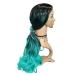 HANNE Ombre Bluish Green Wigs - Long Wavy Heat Resistant Synthetic Hair for Women | Aqua Teal Body Wave Wigs - Buy Online on GoSupps.com
