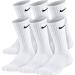 Nike Kids' Performance Cushioned Crew Training Socks (6 Pair), Girls & Boys' Socks with Cushioned Comfort & Dri-FIT Technology, White/Black, S