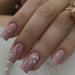 24 Pcs Medium Press on Nails Square Fake Nails Pink Glossy False Nails Heart White French Line Acrylic With Designs Stick on Nails Glossy Artificial Glue on Nails for Women. Style 3