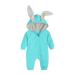 Kids Tales Newborn Baby Winter Warm Outfits Cute Rabbit Ear Hooded Zipper Romper 6-9 Months #01 Color 01