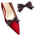 Tsangbaby 2 pieces leather loop shoe clips multi -colored shoe decoration removable women shoe buckle for women high heel diy accessories chocolate with tail
