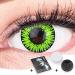 Anime Werewolf Green Circle Lenses | Opaque Intense Color Contact Lenses for Halloween & Cosplay - Free Lentil Containers - Buy Online on GoSupps.com