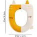 Warm Toilet Seat Covers 2PCS with Zipper Lid Lifter Handle Cat Cartoon Design - Washable & Reusable Toilet Seat Mats in Cat-yellow Grey - Buy Online on GoSupps.com