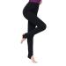 Daydance Girl's Stirrup Pants for Gymnastics Shiny Spandex Athletic Dance Leggings for Kids Black 9-10 Years