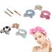 6-Piece Bowknot Hair Band Set - Soft Coral Red Fleece Spa Headband & Silicone Mask Brushes for Makeup & Shower - Buy Online on GoSupps.com