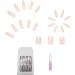 Luvadeyo 24 PCs Press On Nails Medium White French & Swirl Designs | Acrylic Fake Nails with Glue for Women The Pink Wave - Buy Online on GoSupps.com