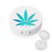 Weed Leaf Contact Lens Travel Kit Portable Cute Contact Box with Mirror for Daily Outdoor style