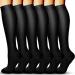 Acture 6 Pairs Compression Socks for Men & Women,15-20mmHg is Best for Running, Athletic, Medical, Pregnancy, Travel Black/Black/Black/Black/Black/Black/Black/Black Large-X-Large