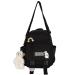 Cute Mini Backpacks with Accessories Aesthetic Mini Backpack for Teens Kawaii Small Backpack (Black,With-Accessories) With-Accessories Black