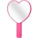 2PCS Heart-Shaped Makeup Hand Mirrors - Portable Travel Cosmetic Mirrors (Pink and Rose Red) - Buy Online on GoSupps.com