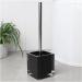 Compact Size Toilet Bowl Brush and Holder with Stainless Steel Handle Small Size Resin Holder Space Saving for Storage