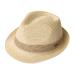 Fancet Packable Straw Fedora Panama Sun Summer Beach Hat Cuban Trilby Men Women 55-64cm Medium 16010-beige