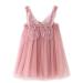 PythJooh Baby Girl Tulle Dress Toddler Girl Sleeveless Butterfly Wings Tutu Princess Dress Daisy Stars Sundresses for 0-4Years 2-3 Years Butterfly Wings Dusty Pink