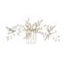 Beavorty Leaf Hair Comb Bride Hair Clip Pearl Hair Comb Pearl Hair Accessories Wedding Hair Comb Bridal Headdress Pearl Wedding Clip Bride Headpieces for Wedding Tiara Leaf Hairpin Miss