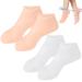 Silicone Moisturizing Socks Women Foot Spa Pedicure Silicone Socks Foot Mask Exfoliating Beach Protective Gel Socks Anti Slip Aloe Socks for Dry Cracked Feet Calluses Foot Care (White+Skin Color)