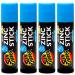 Sun Zapper Zinc Stick Mineral Sunscreen Blue SPF 50+ Water Resistant for Face & Body Adults Kids 4-Pack Broad Spectrum Sun Block Made in Australia