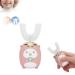 U-shaped electric children's toothbrush automatic toothbrush electrical IPX7 soft pebble brush head electric children's toothbrush 2-3 years for electrical toothbrushes year old-pink)