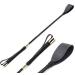 Premium Genuine Leather 18" Horse Crop Jump Bat Top Black Handle | Equestrian Fiberglass Rod for English Equestrianism Training