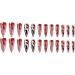 Press on Nails Long Pointed Tip Fake Nails Chocolate Shining Love Skull False Nails Press on Nails Designs Acrylic Nails Press on Artificial Nails Stick on Nails For Women Girls 24Pcs - Buy Online on GoSupps.com