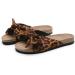Shop Creev Women's Flat Sandals - Leopard Espadrille House Shoes Open Toe Platform Slip-Ins for Summer & Beach Outdoor - Buy Online on GoSupps.com