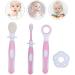 NUOBESTY Teething Toy Set for Babies - Soft Bristle Training Toothbrush & Tongue Cleaner Brush - Oral Care for Infants, Toddlers, Children - Pink - Buy Online on GoSupps.com