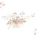 DOITOOL 1 Pc Combs Tiara Hair Comb Crystal Headpiece Comb for Bridal Rhinestone Hair Clip Bridal Headpiece Rhinestone Headpiece Rhinestone Comb Bride Comb Headgear Pearl Accessories