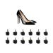 6 pair black and shaped heel tip taps heel cap replacement shoe repair stiletto dowel heel repair cover for women lady girls (9mm x 9mm thick pins-3mm) thick pins 3mm 9mm x 9mm