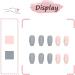 24Pcs Medium Coffin French Press On Nails - Ballerina Gray Blue False Nails for Women - Acrylic Full Cover Fake Nails with Adhesive Tabs - Nail Art Frosted Gray Blue - Buy Online on GoSupps.com