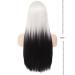 Buy Ombre White to Black Long Wig for Women - Synthetic Heat-Resistant Fiber with Bangs for Cosplay & Halloween - Buy Online on GoSupps.com