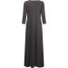 Jacansi Women's 3/4 Long Sleeve Maxi Dress - XL Dark Gray | Boat Neck, Casual Style with Pockets - Buy Online on GoSupps.com